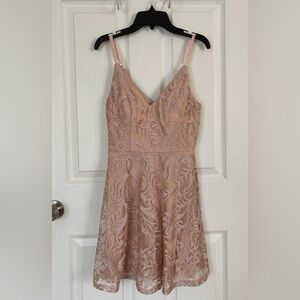 Speechless Shimmer Lace Floral Dress